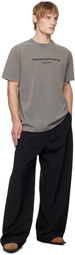 Alexander Wang Gray Glitter Puff Logo T-shirt