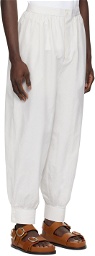 Hed Mayner White & Beige Striped Trousers