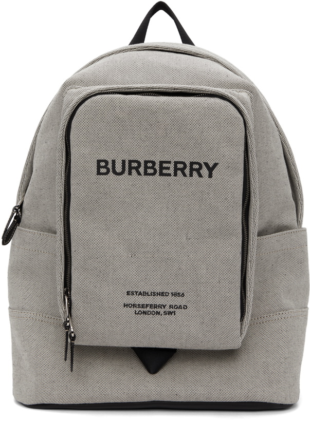 Photo: Burberry Grey Canvas Logo Jack Backpack