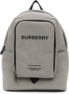 Burberry Grey Canvas Logo Jack Backpack