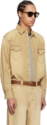 Carter Young Beige Western Denim Shirt