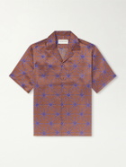 Frescobol Carioca - Roberto Printed Silk Shirt - Brown