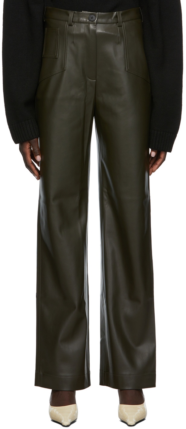 Olēnich Green Eco-Leather Trousers