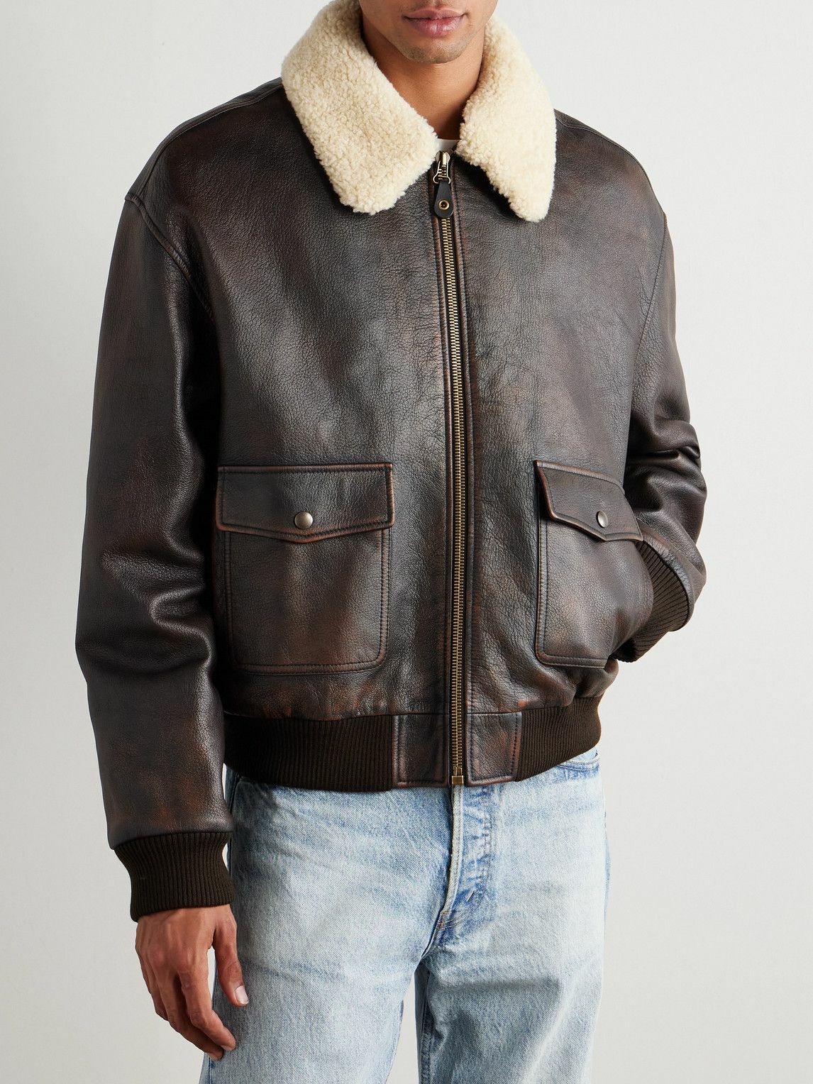 CELINE - Shearling Jacket - Brown Celine