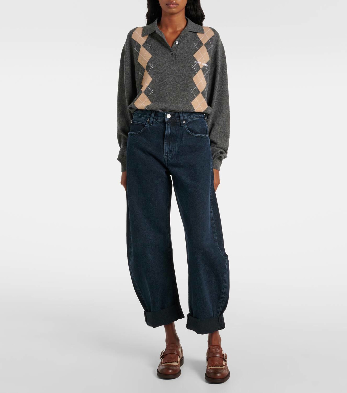 【Frame】ザ Bubble barrel-legジーンズ FRAME The Bubble high-rise barrel-leg jeans | NET-A-PORTER