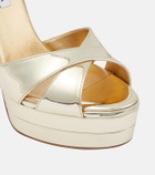Aquazzura Divine 130 metallic platform sandals