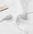 Altea - Embroidered Linen Polo Shirt - White