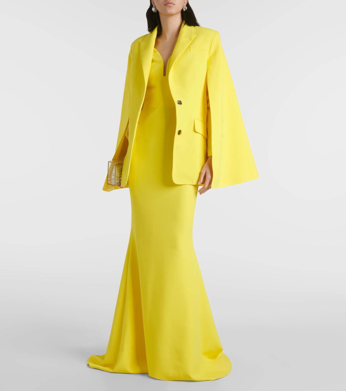 Safiyaa Hadley caped crêpe blazer