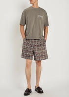 Picante Rocco Checked Cotton Shorts Brown