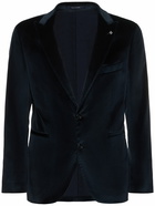 TAGLIATORE - Stretch Velvet Single Breasted Jacket