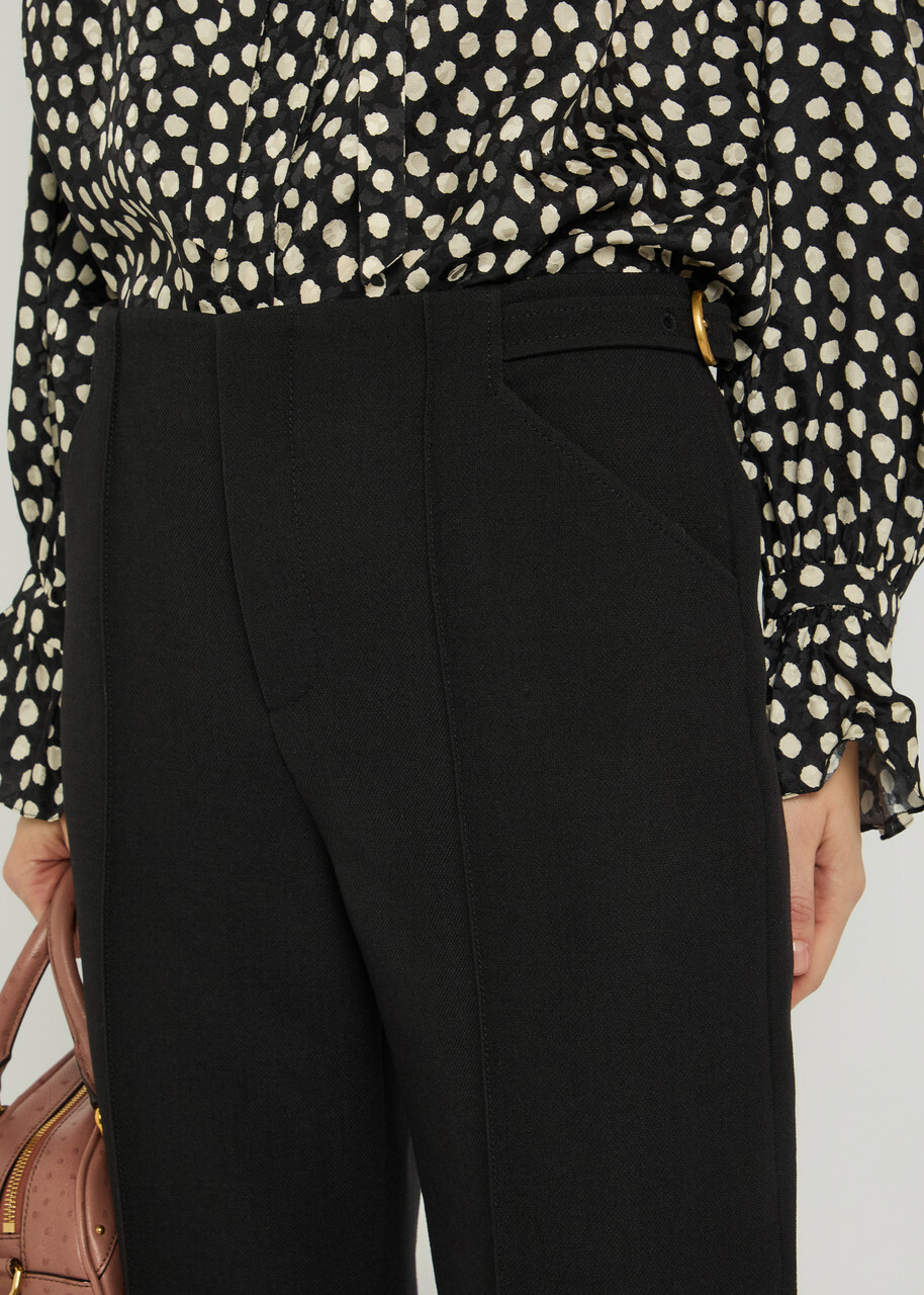 Chloe Slim-leg Wool Cropped Capri Trousers Black