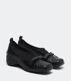 Simone Rocha Bow-detail leather-trimmed slip-on shoes