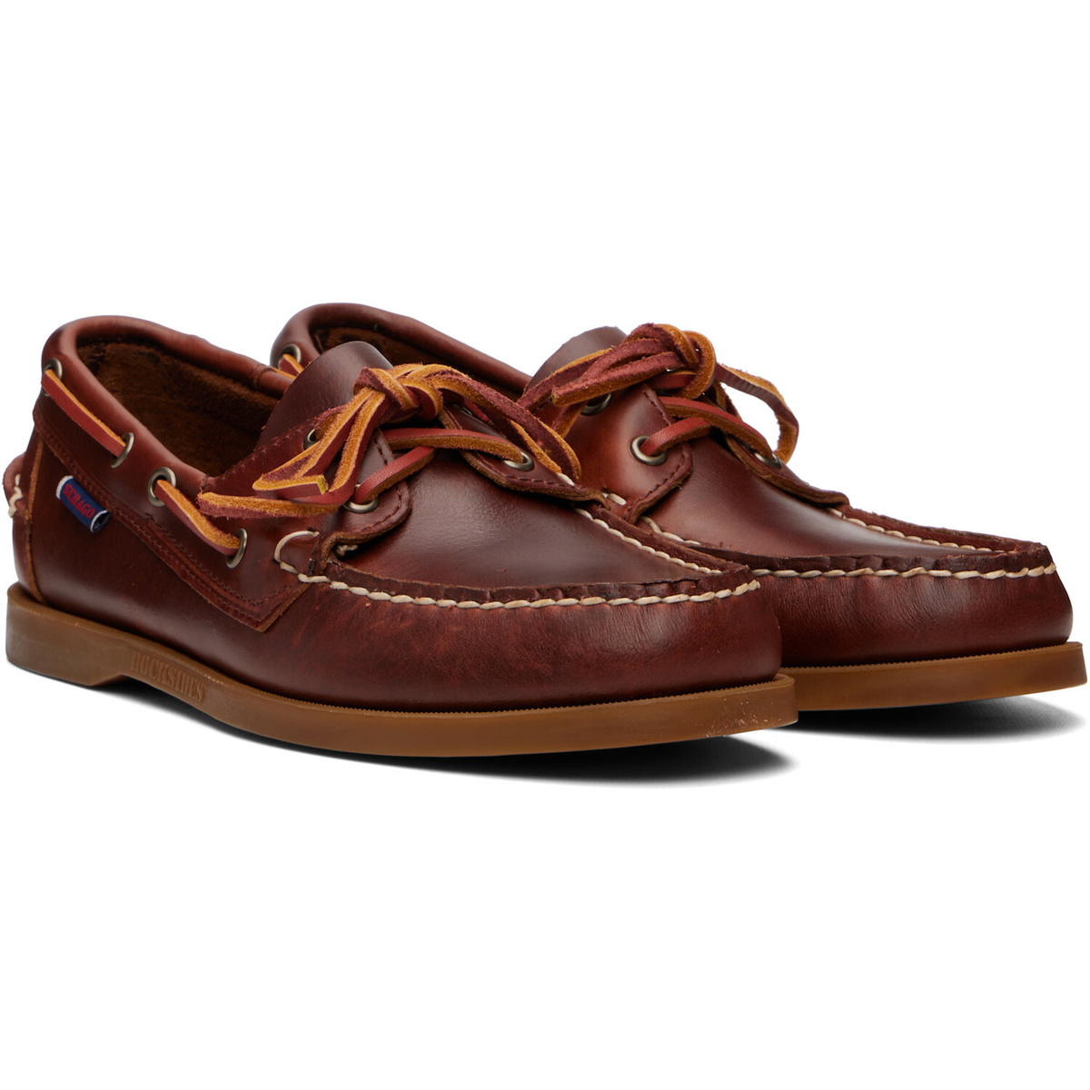 Sebago Brown Docksides Portland Waxed Boat Shoes