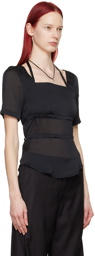 Youth Black Halter Strap Blouse