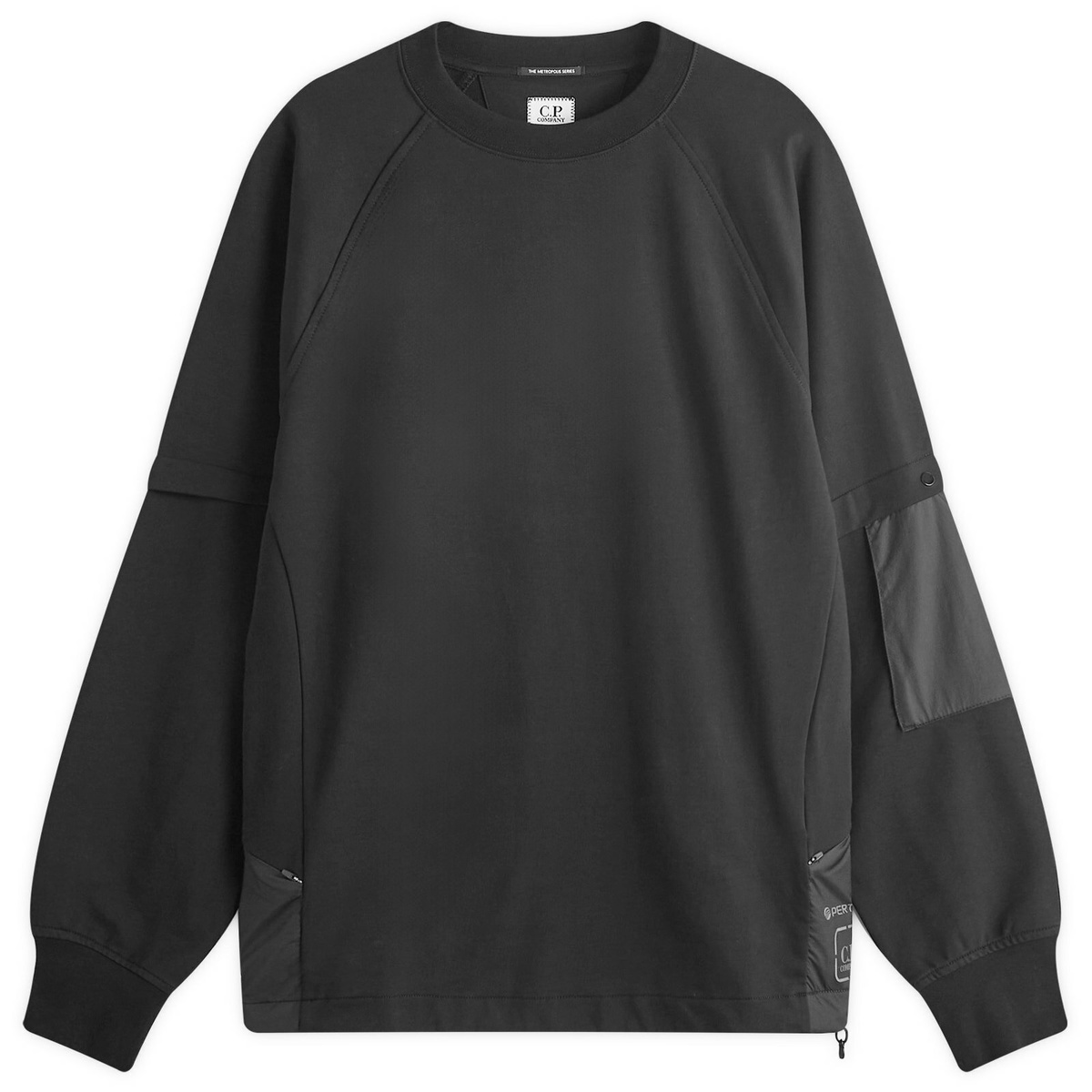 スウェット・トレーナー C.P. Company Metropolis Logo Crew Neck Sweatshirt Black 17CL C.P COMPANY Metropolis Series Logo Sweatshirt Black