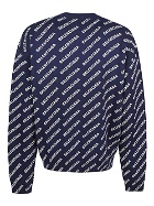 BALENCIAGA - Allover Logo Cotton Crewneck Sweater