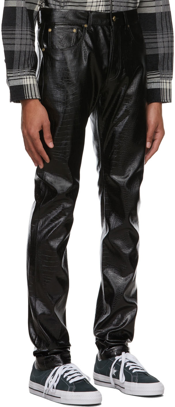 Noon Goons Black Croc Mick Faux-Leather Pants Noon Goons