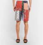 Loewe - Wide-Leg Patchwork Printed Cotton Drawstring Shorts - Men - Multi