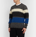 Howlin' - Praise Yah Striped Donegal Wool Sweater - Gray