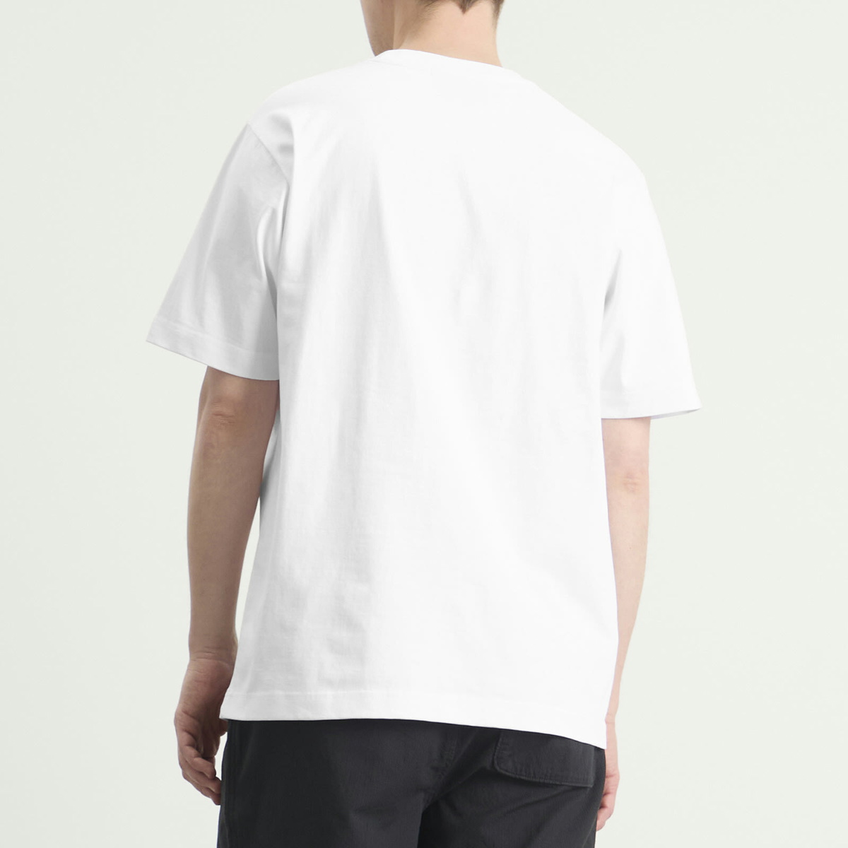 Café Mountain Men's Scrrible Rangey T-Shirt in Natural/Ivy Green