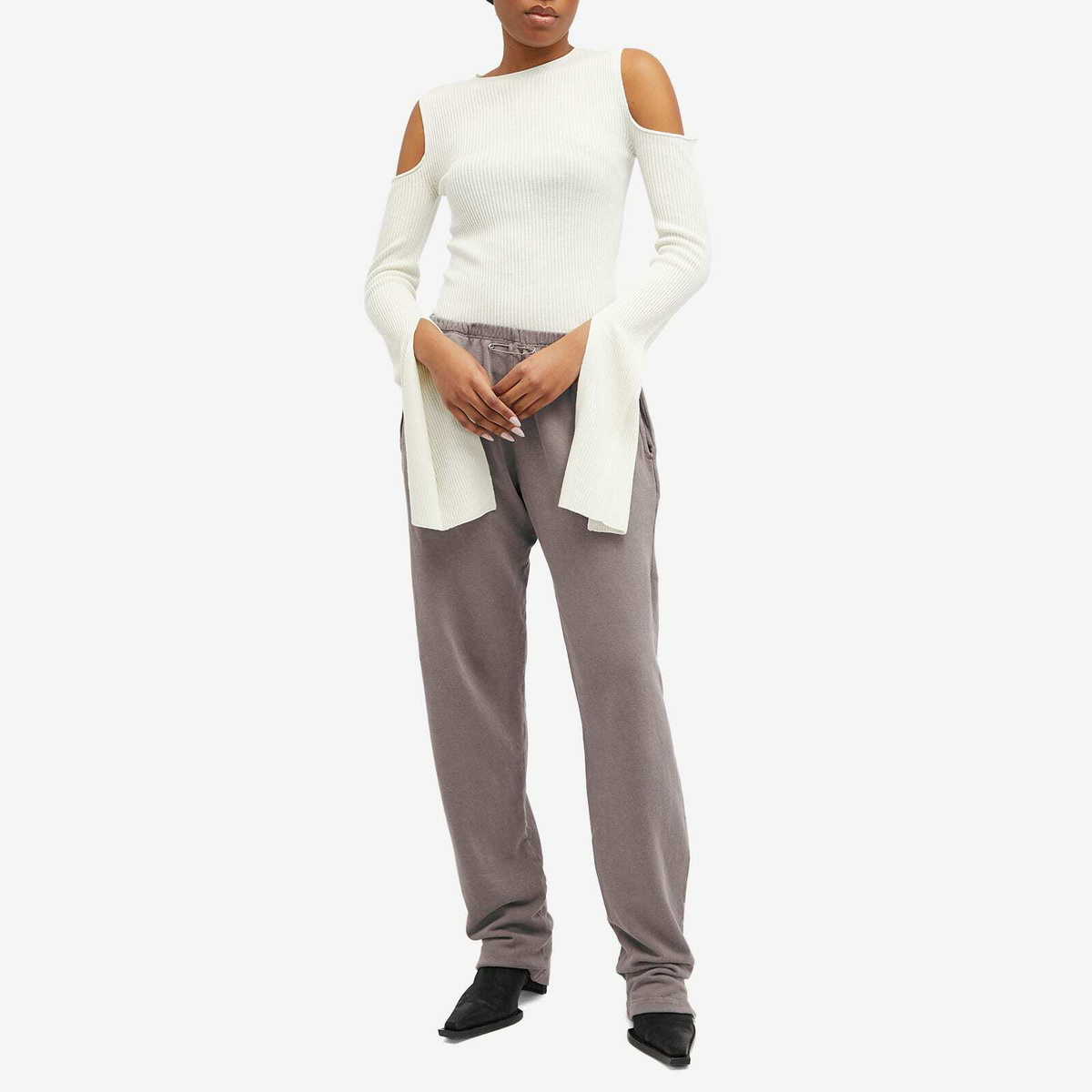 Sami Miro Vintage Women's Safety Pin Sweat Pants in Graphite Grey