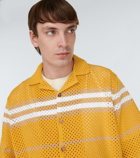 Burberry - Icon Stripe pointelle-knit bowling shirt