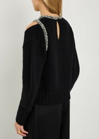 Simkhai Monroe Crystal-embellished Wool-blend Jumper Black