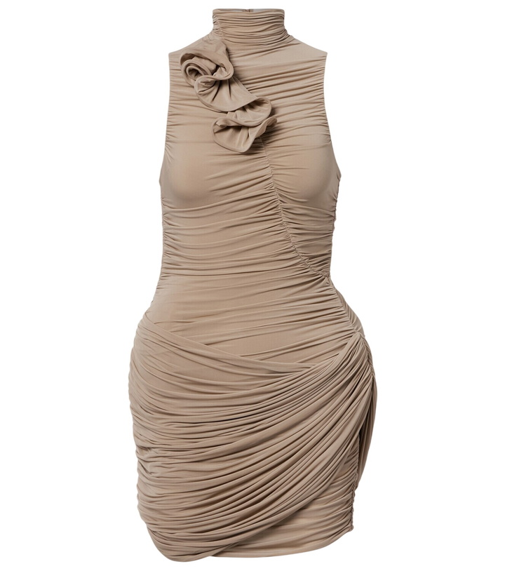 Photo: Magda Butrym Floral-appliqué ruched minidress