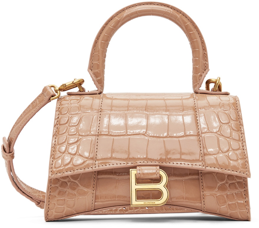 Balenciaga Beige XS Hourglass Top Handle Bag Balenciaga