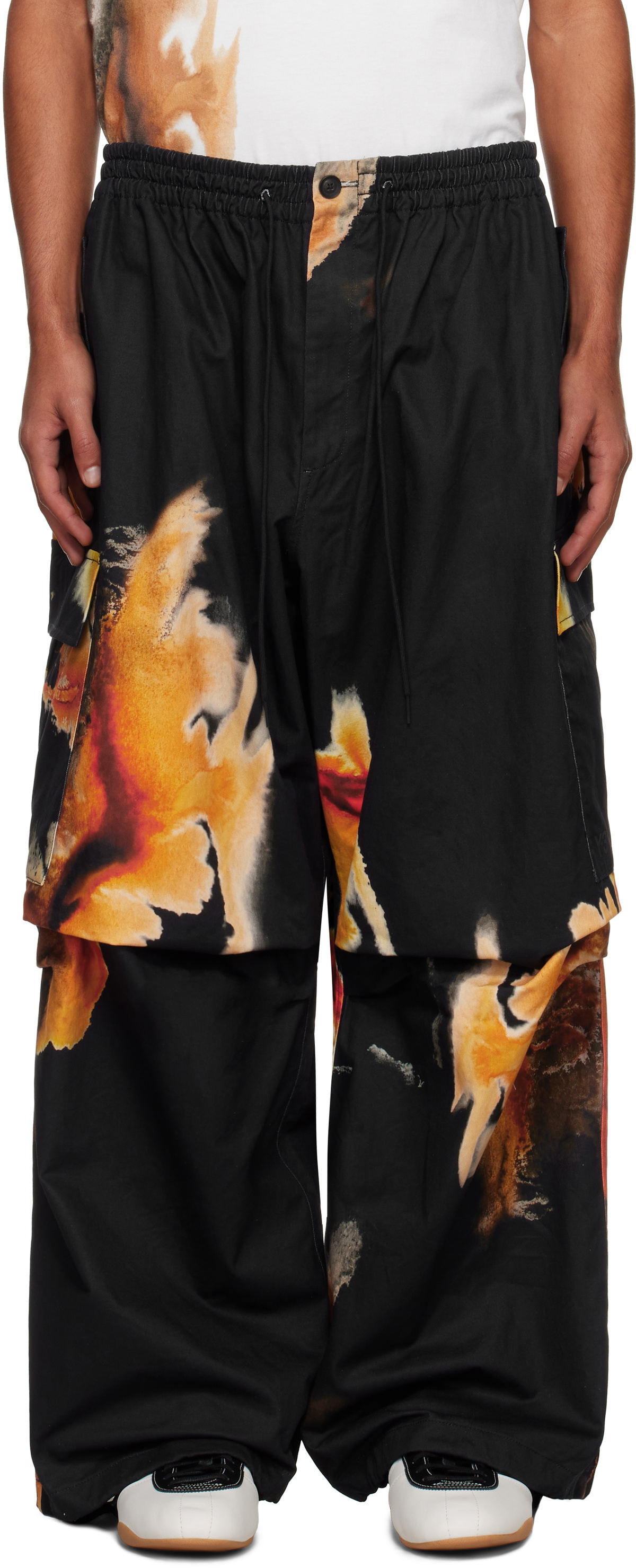 Y-3 Black AOP UT Twill Cargo Pants Y-3
