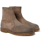 Maison Margiela - Waxed-Suede Boots - Men - Brown