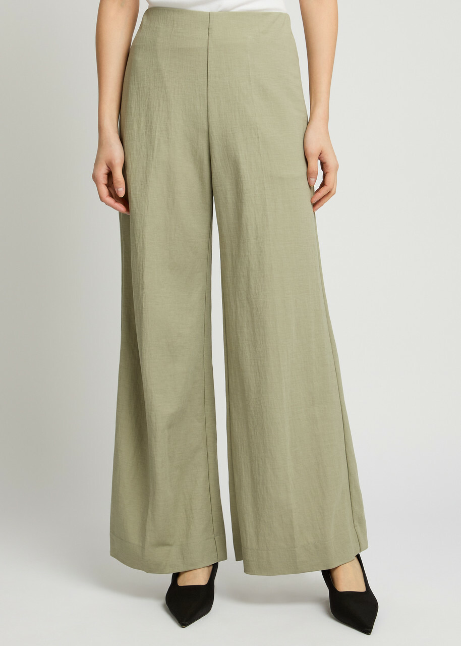 Harris Wharf London Wide-leg Trousers Sage