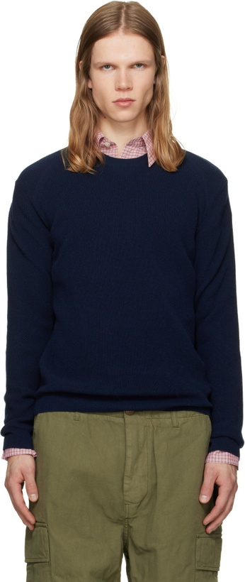 Photo: Ralph Lauren Purple Label Navy Textured Cashmere Sweater