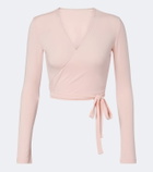 Norba Ribbed-knit wrap top