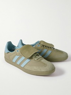 adidas Originals - Pharrell Williams Humanrace Samba Suede-Trimmed Leather Sneakers - Green