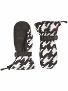 Perfect Moment Black Davos Houndstooth Print Gloves