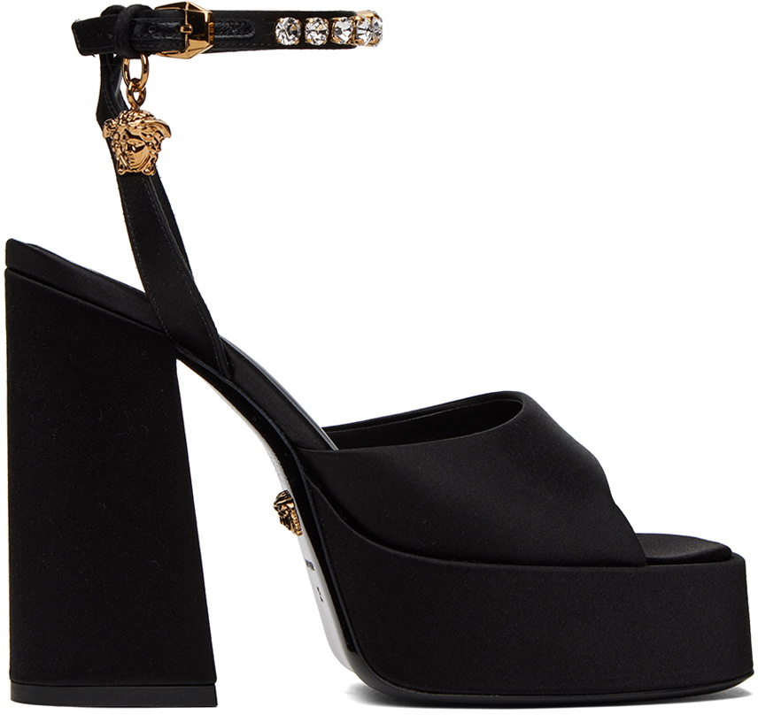 Versace Black Medusa Heeled Sandals Versace