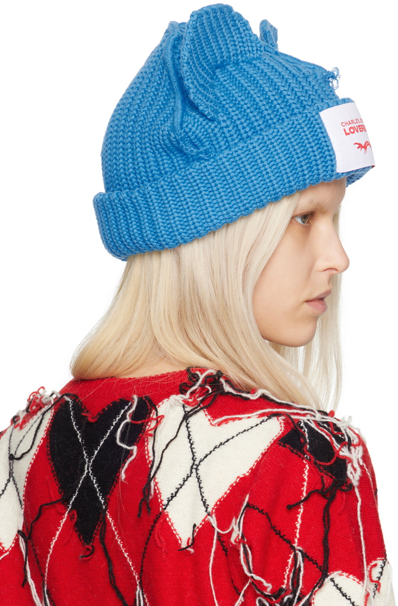 Charles Jeffrey LOVERBOY Blue Chunky Ears Beanie