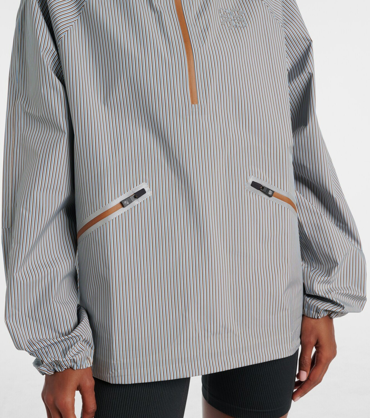 Loewe x On Storm striped half-zip jacket