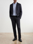 Sunspel - Straight-Leg Stretch Wool-Blend Flannel Trousers - Gray