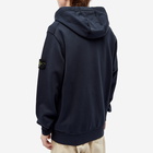 Stone Island Men's Garment Dyed Full Zip Hoodie in Navy Blue