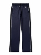 LOEWE - Straight-Leg Logo-Embroidered Herringbone-Striped Tech-Jersey Track Pants - Blue
