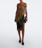 Dorothee Schumacher Shiny Statement lace-trimmed satin midi skirt