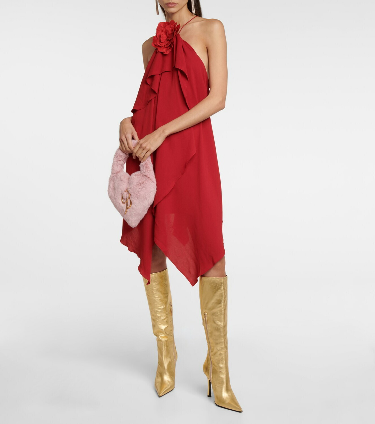 Blumarine - Laminated knee-high leather boots