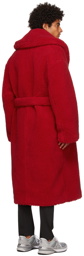 Casablanca Red Faux-Shearling Robe Coat
