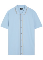 PS Paul Smith Striped-trim Cotton-blend Shirt Blue