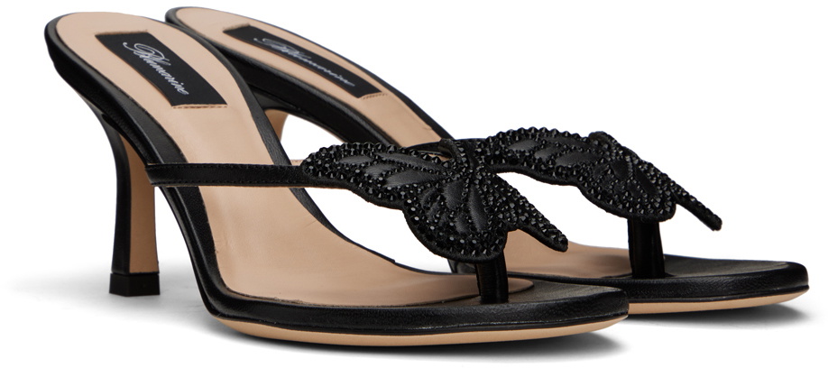 Blumarine Black Butterfly Heeled Sandals