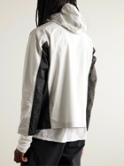 DISTRICT VISION - Vassa Access Logo-Print Recycled-Shell Half-Zip Hooded Jacket - Gray