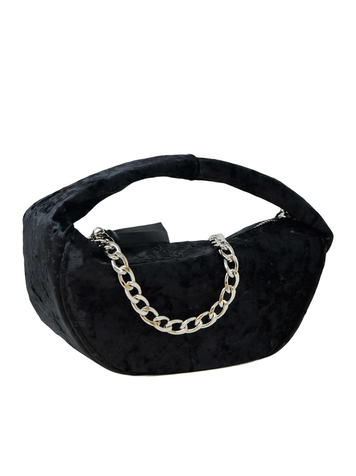 【送料&関税込】By Far Baby Cush Black Crushed Velvet Handba By Far Baby Cush Black Crushed Velvet Handbag By Far