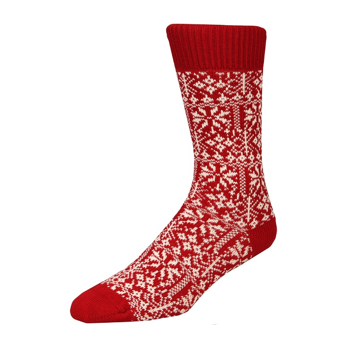 Photo: Socks - Fairisle Red/Oatmeal